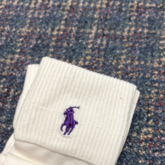 New Polo Ralph Lauren 6 pairs of white socks with multicolored logos - Picture 6 of 7